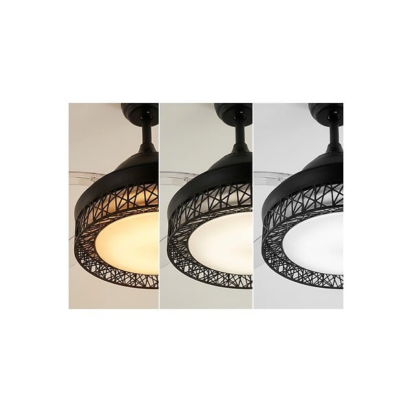 JOCCA - Ventilateur de plafond avec lumière LED 76W Ø107cm 3 Pales rétractables 6 vitesses Télécommande Minuterie Eté/Hiver Jocca - large