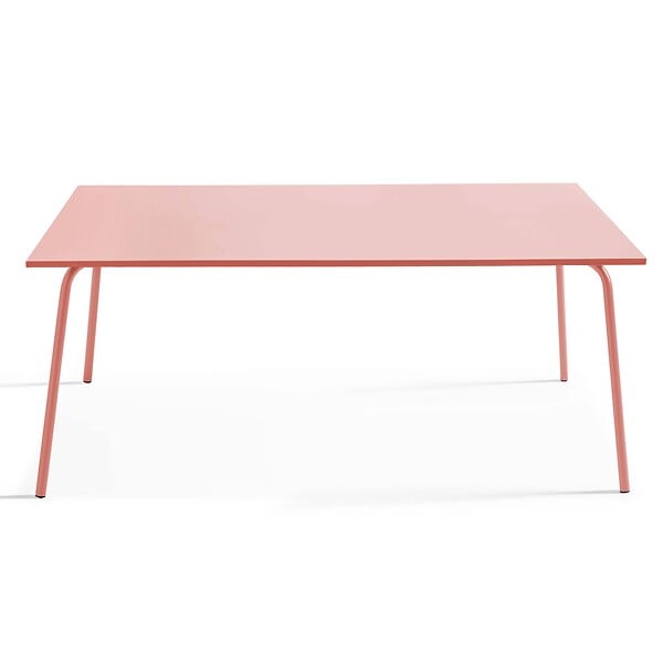 OVIALA - Ensemble table de jardin et 8 fauteuils en métal argile et ivoire - Palavas - large