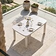 OVIALA - Table de jardin structure en aluminium 6 personnes L150x90cm beige - Nocera - vignette
