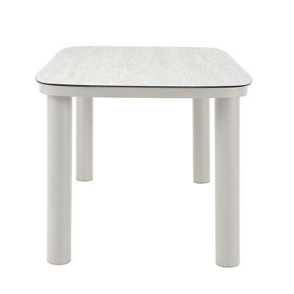 OVIALA - Table de jardin structure en aluminium 6 personnes L150x90cm beige - Nocera - large