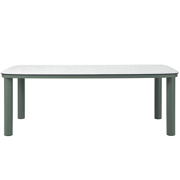 OVIALA - Table de jardin structure en aluminium 8 personnes L213x90cm vert - Nocera - large