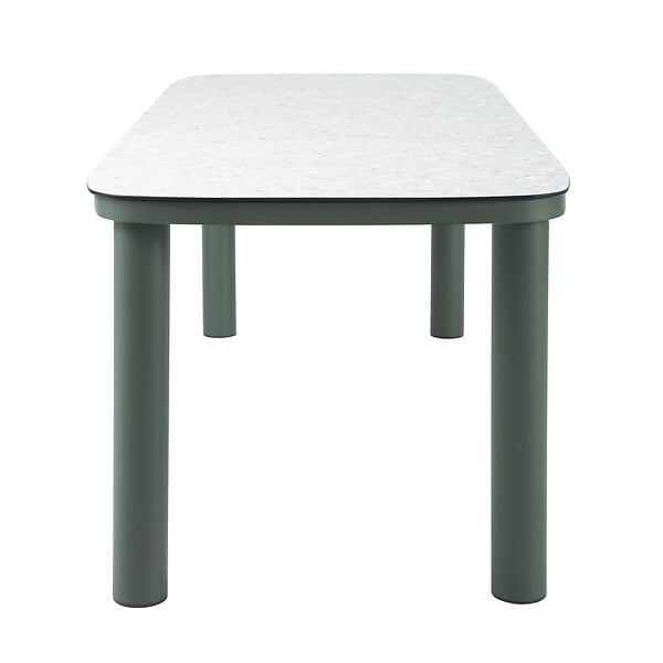 OVIALA - Table de jardin structure en aluminium 8 personnes L213x90cm vert - Nocera - large