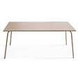 OVIALA - Ensemble table de jardin et 8 fauteuils en métal taupe et ivoire  - Palavas - vignette