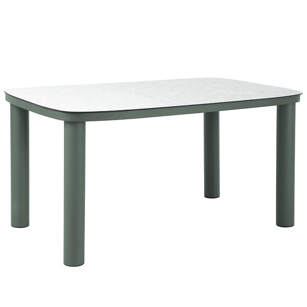 OVIALA - Table de jardin aluminium 150x90 cm et 6 chaises textilène vert - Nocera - large