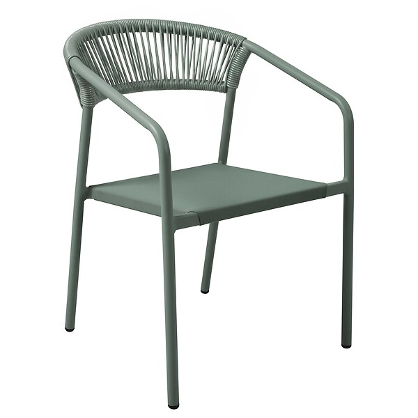 OVIALA - Table de jardin aluminium 150x90 cm et 6 chaises textilène vert - Nocera - large