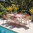OVIALA - Ensemble table de jardin et 8 chaises en métal argile et ivoire - Palavas - vignette