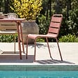 OVIALA - Ensemble table de jardin et 8 chaises en métal argile et ivoire - Palavas - vignette
