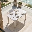 OVIALA - Table de jardin aluminium 150x90 cm et 6 chaises textilène beige - Nocera - vignette