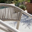 OVIALA - Table de jardin aluminium 150x90 cm et 6 chaises textilène beige - Nocera - vignette