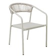 OVIALA - Table de jardin aluminium 150x90 cm et 6 chaises textilène beige - Nocera - vignette