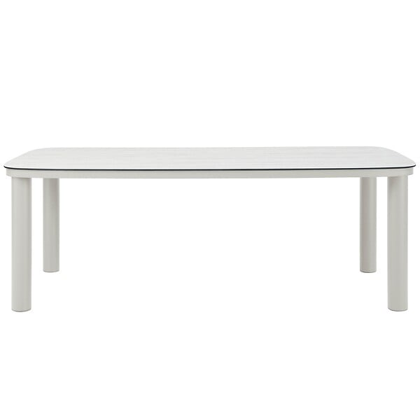 OVIALA - Table de jardin structure en aluminium 8 personnes L213x90cm beige - Nocera - large