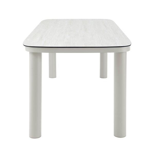 OVIALA - Table de jardin structure en aluminium 8 personnes L213x90cm beige - Nocera - large