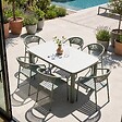 OVIALA - Table de jardin structure en aluminium 6 personnes L150x90cm vert - Nocera - vignette