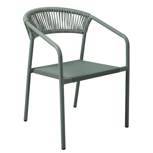 OVIALA - Table de jardin aluminium 213x90 cm et 8 chaises textilène vert - Nocera - large