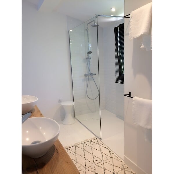 STANO - Receveur de douche 90 x 120 cm extra plat blanc PIATTO en SoliCast® surface ardoisée - large