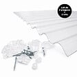 MCCOVER - Lot 2 plaques polycarbonate ondulées PO 76/18 + 2 kits de fixation Translucide, l.90 cm, L.200 cm - vignette