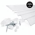 MCCOVER - Lot 2 plaques polycarbonate ondulées PO 76/18 + 3 kits de fixation Translucide, l.90 cm, L.3 m - vignette