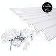 MCCOVER - Lot 5 plaques polycarbonate ondulées PO 76/18 + 5 kits de fixation Translucide, l.90 cm, L.200 cm - vignette