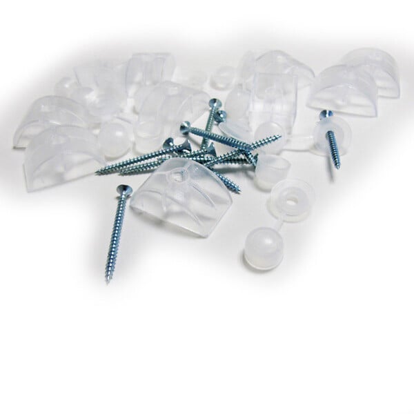 MCCOVER - Lot 5 plaques polycarbonate ondulées PO 76/18 + 5 kits de fixation Translucide, l.90 cm, L.200 cm - large