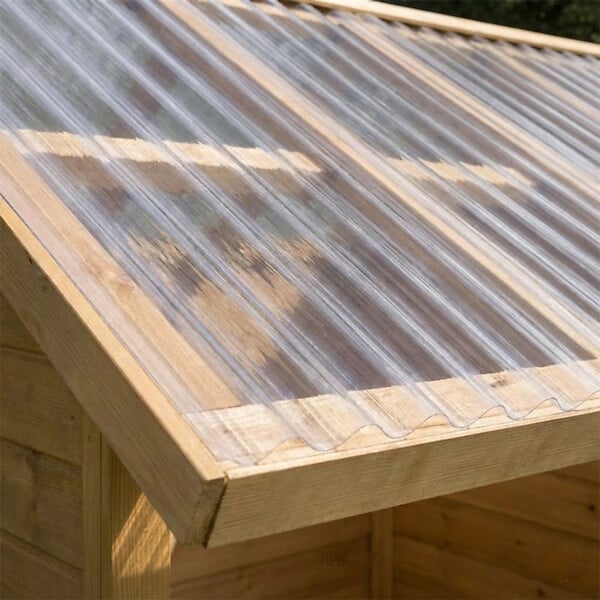 MCCOVER - Lot 5 plaques polycarbonate ondulées PO 76/18+ 6 kits de fixation Translucide, l.90 cm, L.250 cm - large
