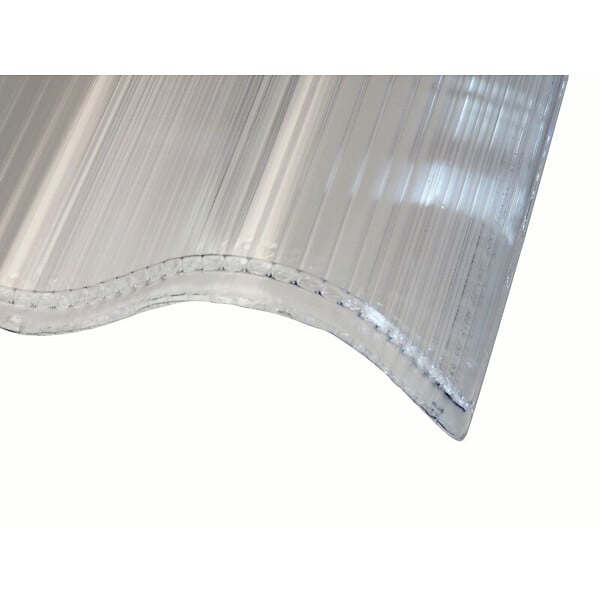 MCCOVER - Lot 5 plaques polycarbonate ondulées alvéolaires GO177/51 mm + 5 kits de fixation Translucide, l.92cm, L.200 cm - large