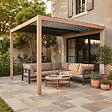 CONCEPT USINE - Pergola bioclimatique 3x3m adossée effet bois SIFNOS - vignette