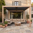 CONCEPT USINE - Pergola bioclimatique 3x3m adossée effet bois SIFNOS - vignette