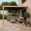 CONCEPT USINE - Pergola bioclimatique 3x3m adossée effet bois SIFNOS - vignette