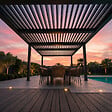 CONCEPT USINE - Pergola bioclimatique double 3x6 m noire PAROS - vignette