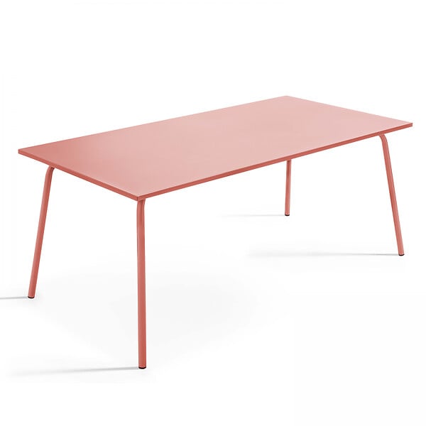 OVIALA - Ensemble table de jardin et 8 chaises en métal argile - Palavas - large