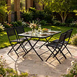 CONCEPT USINE - Ensemble table de jardin 130 cm et 4 chaises pliantes MAHON - vignette