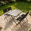 CONCEPT USINE - Ensemble table de jardin 130 cm et 4 chaises pliantes MAHON - vignette
