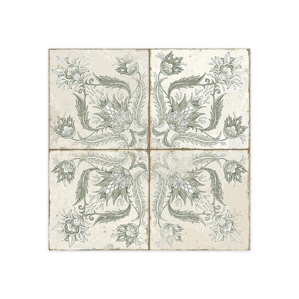 RO'MA NATURE - Carrelage Vintage Vert Leptis 45x45x0,95 cm Camoria - Sol et mur intérieur (vendu par carton de 1 m²) - large