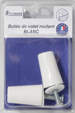 PROTECTA - Butée ronde Blanc 40mm pour volet roulant - Lot de 2 - large