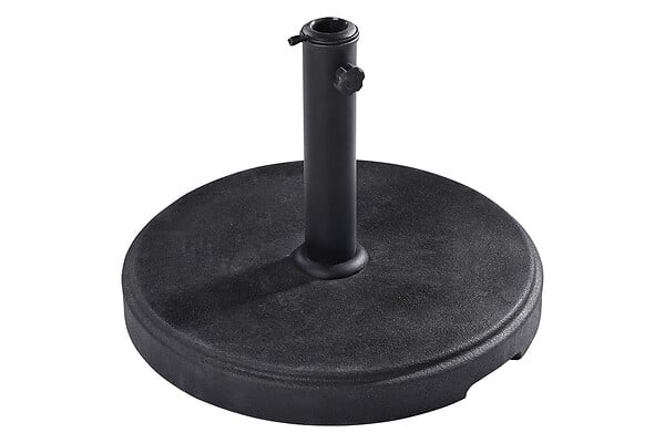 W.HAIRIE - Pied de Parasol rond Grainé 15kg Ciré Noir - large