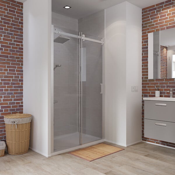 KINDFORD - Porte de douche coulissante - Verre trempé  - l120xH190cm ep6mm - large