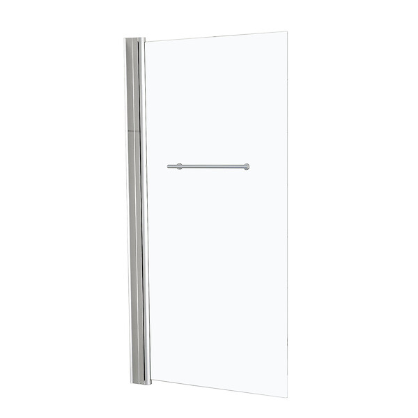 KINDFORD - Paroi de baignoire relevable - Gris chrome - L75xH145cm - large