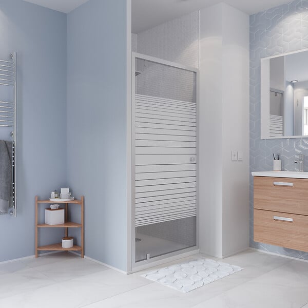 Porte de douche pivotante 4mm sérigraphier - l80xH185cm - large