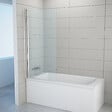 KINDFORD - Paroi de baignoire relevable - Gris chrome - L75xH145cm - vignette