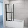 KINDFORD - Paroi de baignoire relevable - Noir - Mat - 71x140cm - vignette