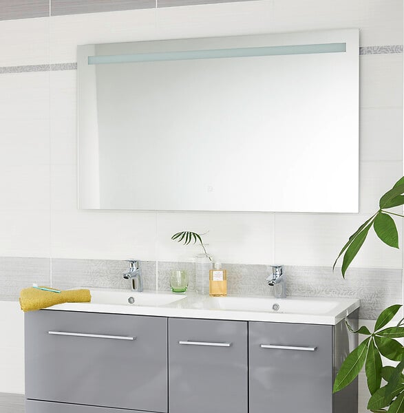 MP GLASS - Miroir avec éclairage pour de salle de bain Portland - l120xH70cm - large
