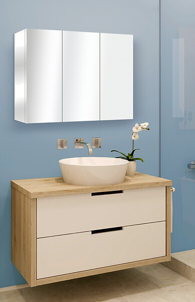 MP GLASS - Armoire de toilette TEMPO 90 - Chrome - large