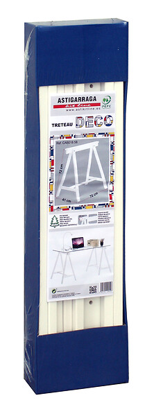 ASTIGARRAGA KIT LINE - Tréteau déco blanc en pin massif 72x70x41cm - large