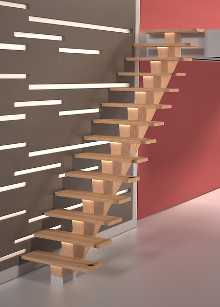 SOGEM - Escalier moderne droit KALEA comanche pure - large