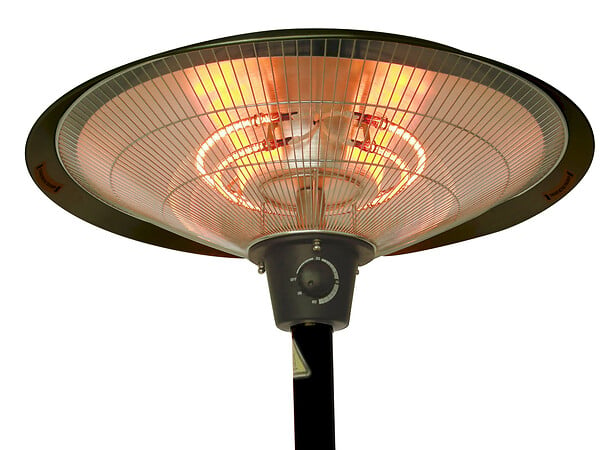 FAVEX - Parasol chauffant électrique Milan - Noir - 60x60x205cm - large