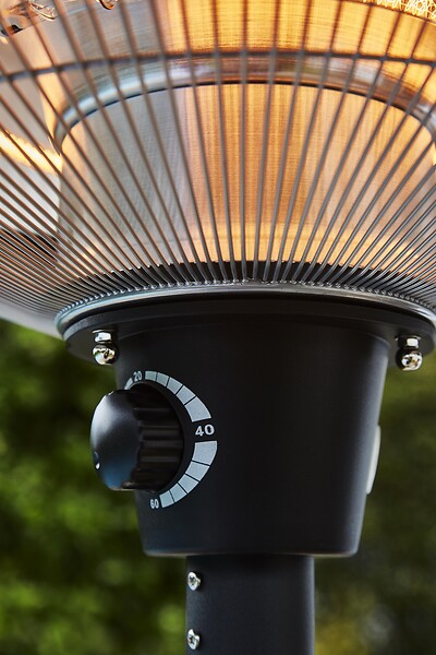 FAVEX - Parasol chauffant électrique Milan - Noir - 60x60x205cm - large