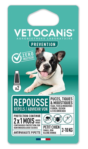 VETOCANIS - Pipette antiparasites VETOCANIS PREVENTIS pour petit chien 2x2ml - large