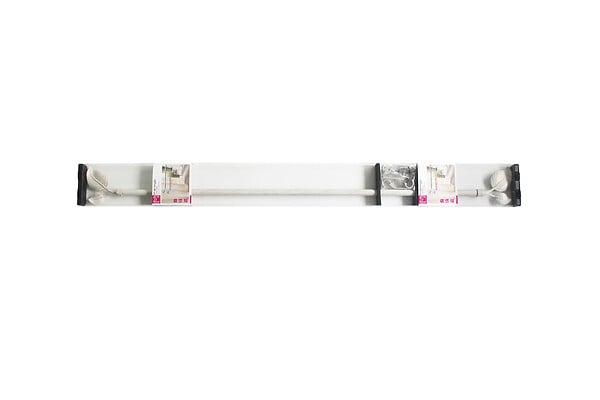 MODE DE VIE - Kit de tringle feuille extensible - Blanc/Doré - 120/210cm - D16/19mm - large