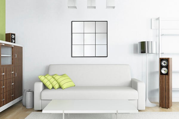 ARIANE - Miroir modèle verrière - Noir - 80x80cm - large