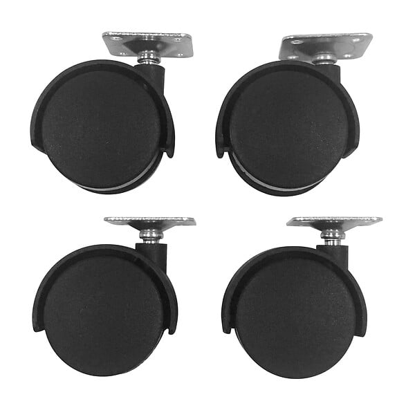 GO/ON - Lot de 4 roulettes pivotantes noires D50 mm - large